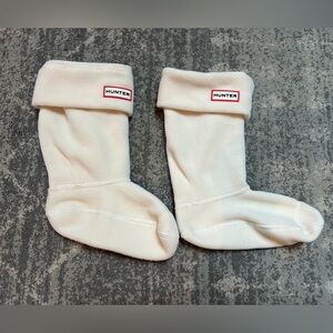 Hunter Cream Fleece Boot Sock Liners with Branded Cuff